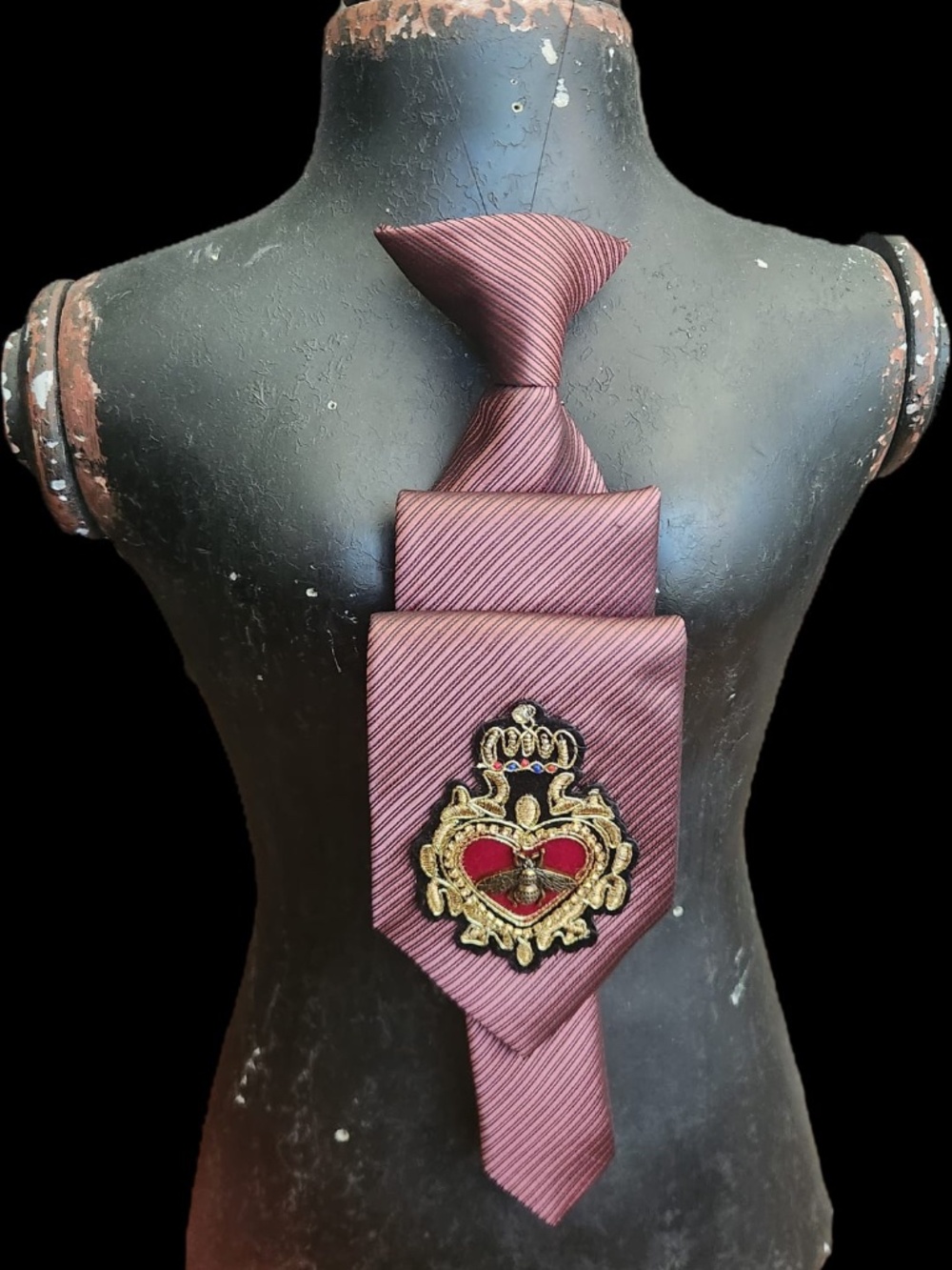 Sacred Heart Bee Embroidered Necktie